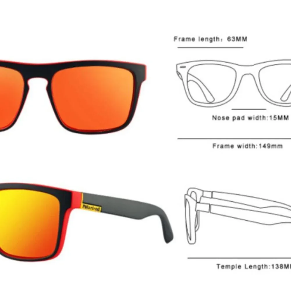 Polarized Sports‎ Men Sunglasses Red Mirror Lens Wrap Around Shield Lentes Gafas